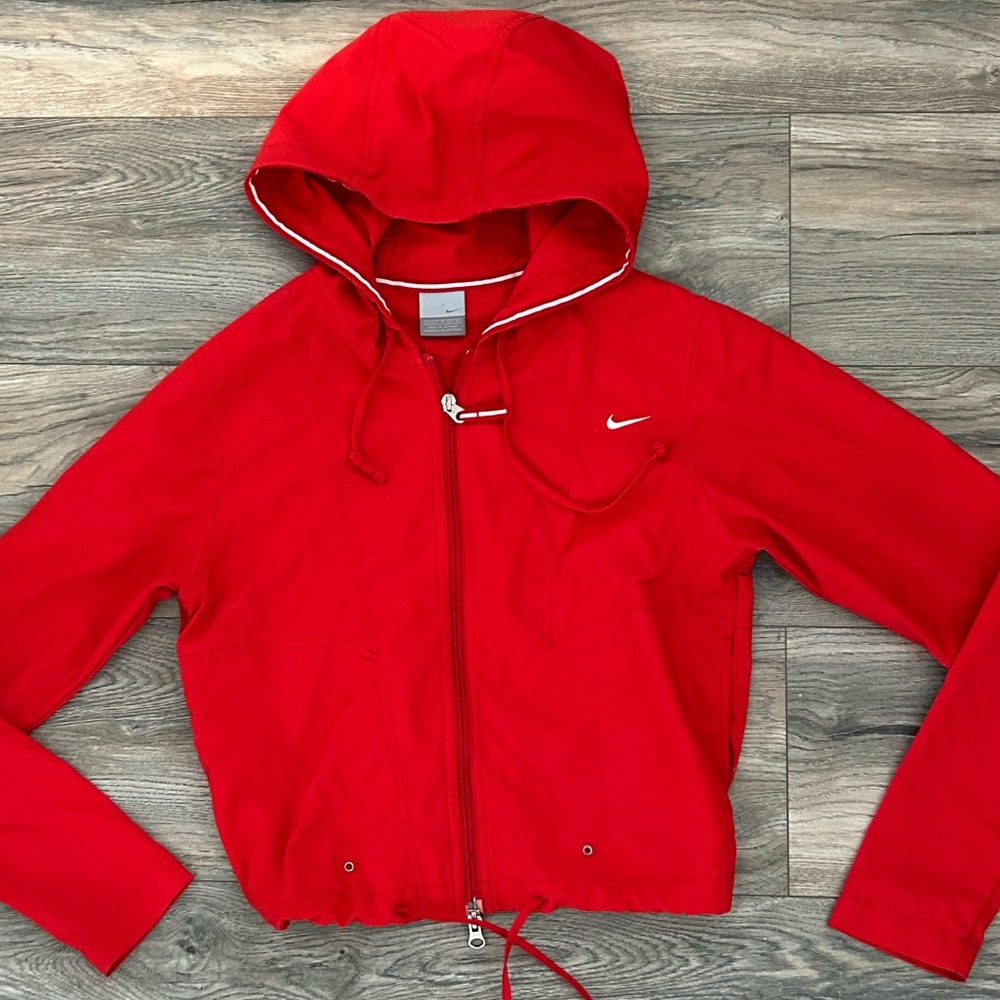 Nike red track windbreaker zip up jacket women’s size XS
